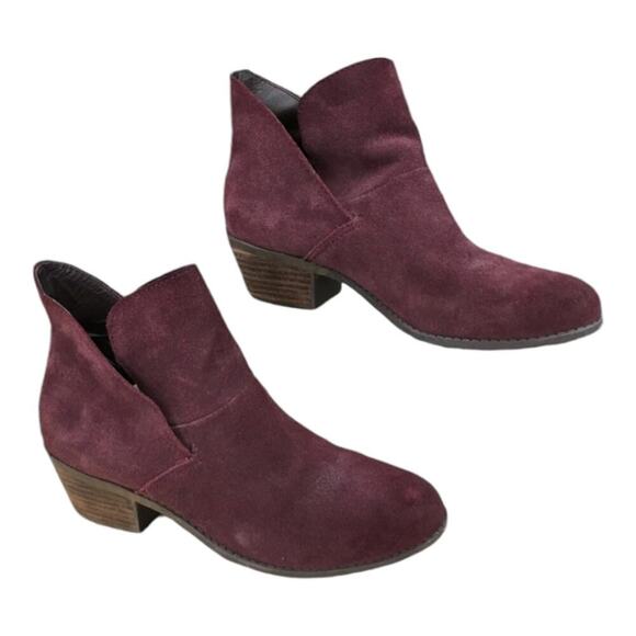 Me Too Boots Womens Zeus Ankle Booties Block Heels Red Leather Pull On‎ 8 M - Picture 5 of 10